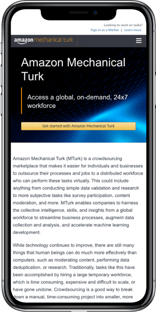 Amazon Mechanical Turk app