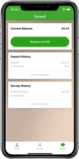 Surveys On The Go app